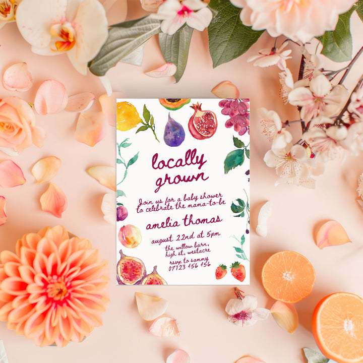 Locally Grown Baby Shower Invitation