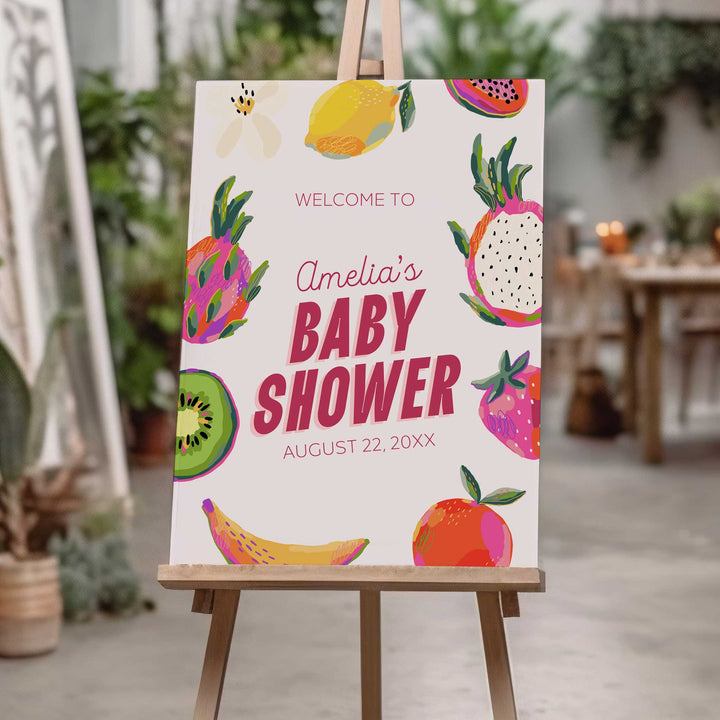 Locally Grown Modern Baby Shower Welcome Sign
