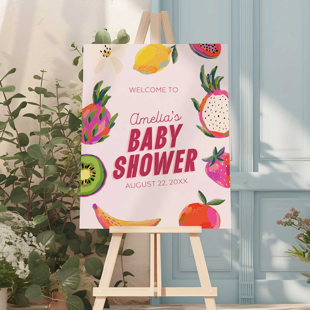Locally Grown Modern Baby Shower Welcome Sign