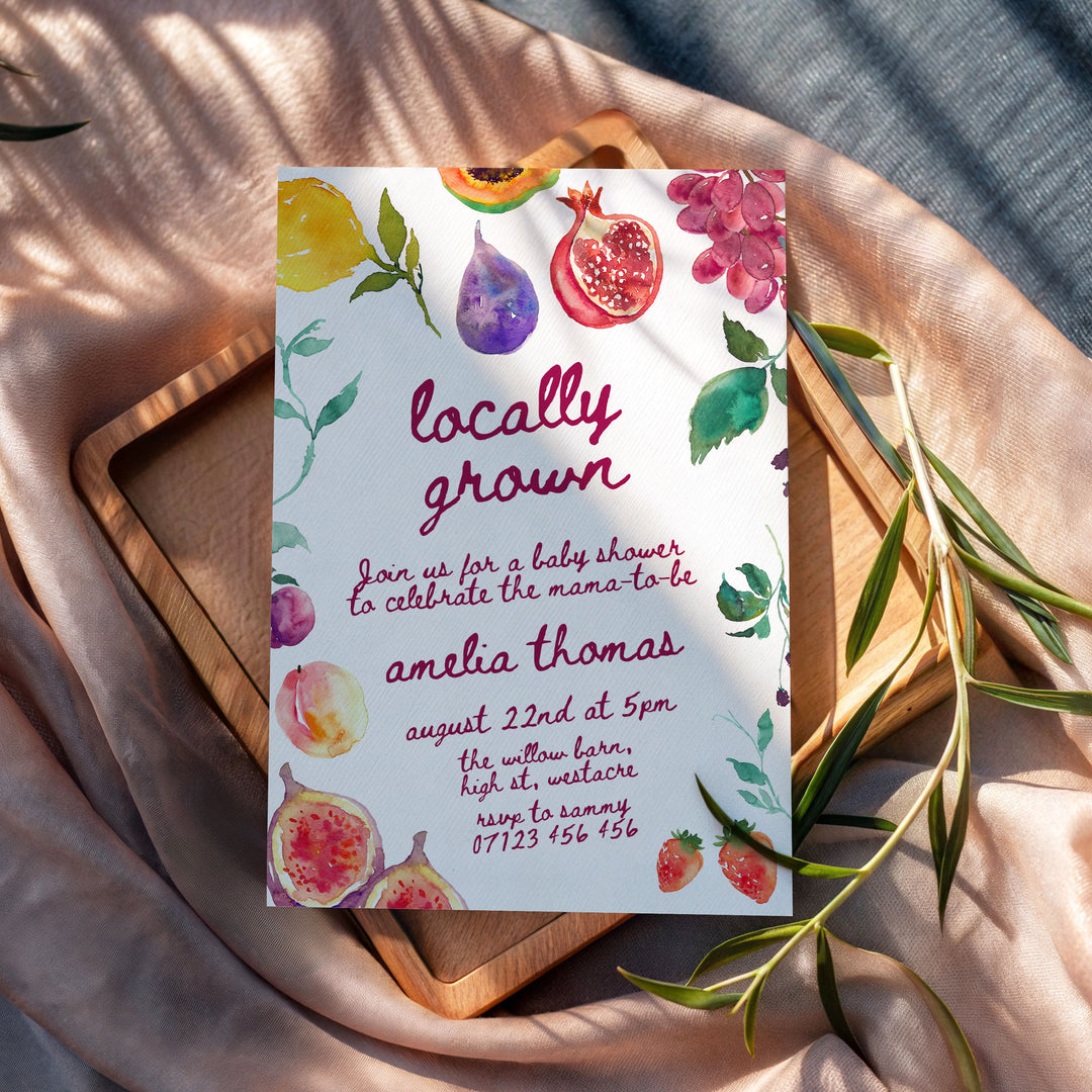 Locally Grown Baby Shower Invitation