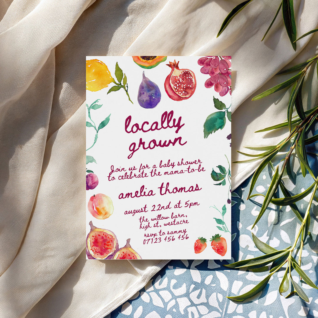 Locally Grown Baby Shower Invitation