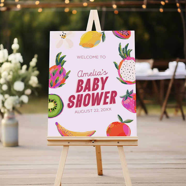 Locally Grown Modern Baby Shower Welcome Sign