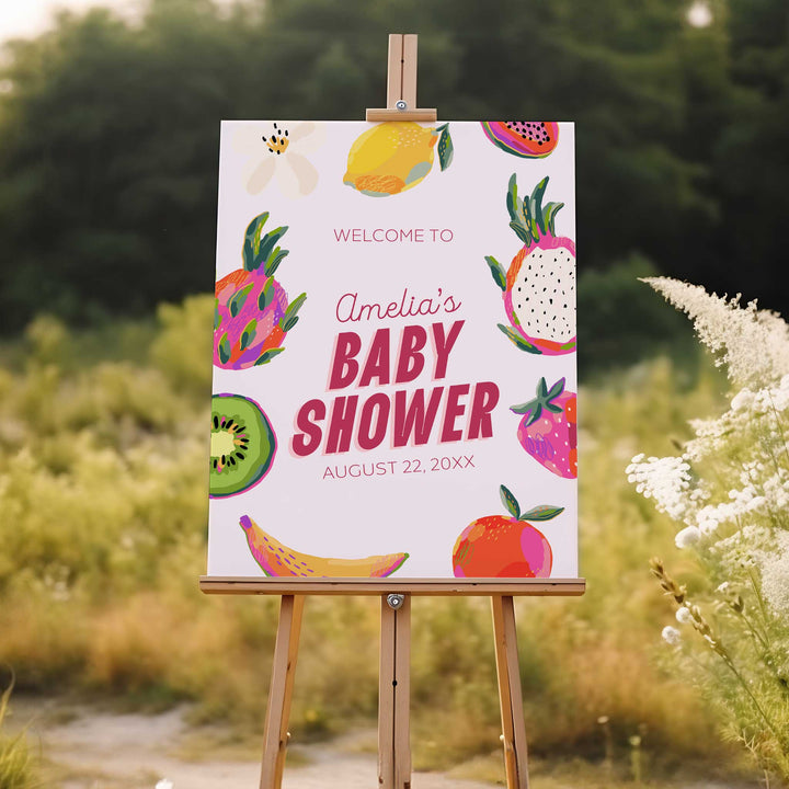 Locally Grown Modern Baby Shower Welcome Sign