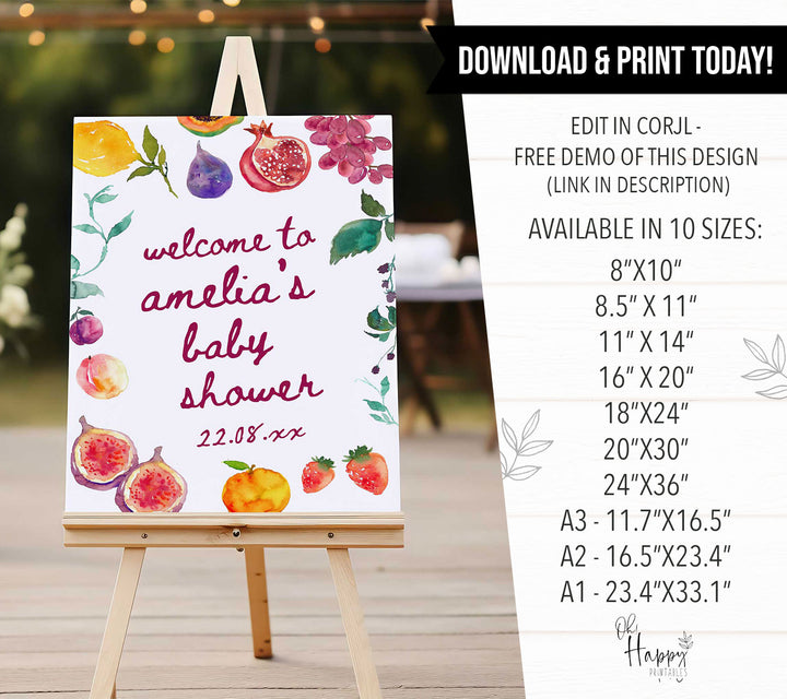 Locally Grown Baby Shower Welcome Sign