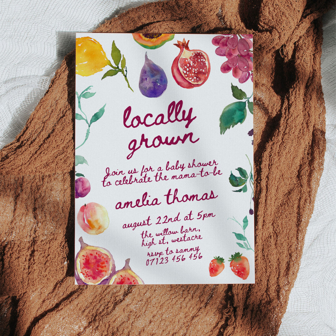 Locally Grown Baby Shower Invitation