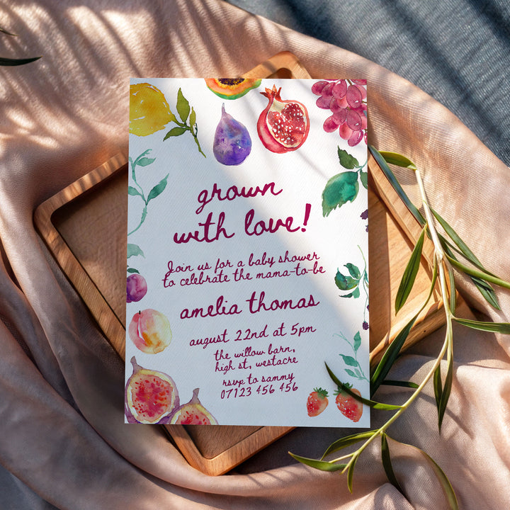 Grown With Love Baby Shower Invitation
