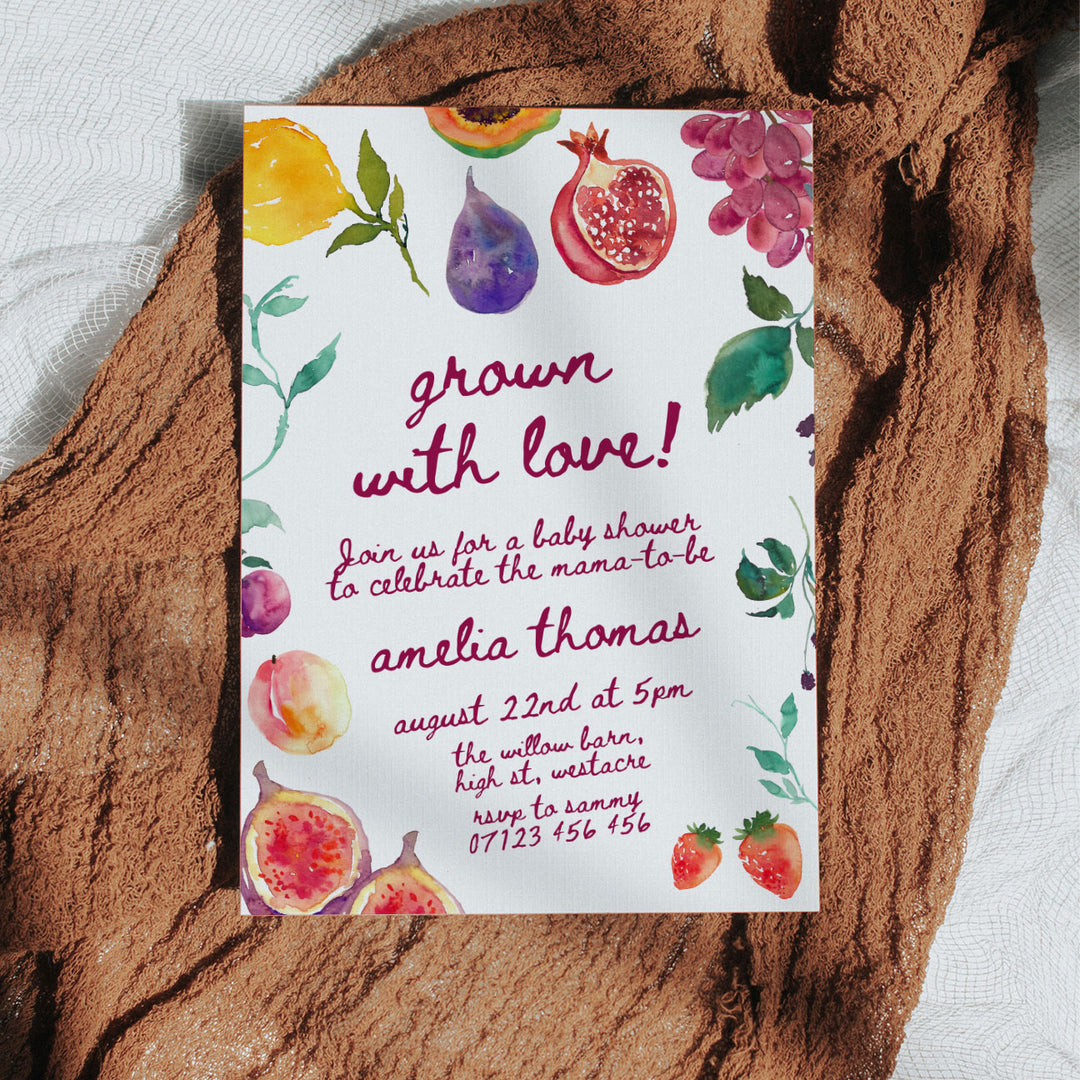Grown With Love Baby Shower Invitation