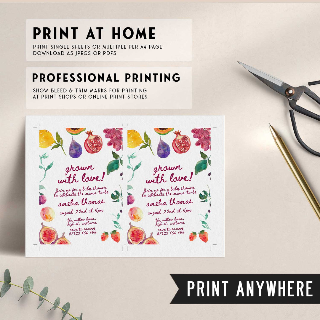 Grown With Love Baby Shower Invitation