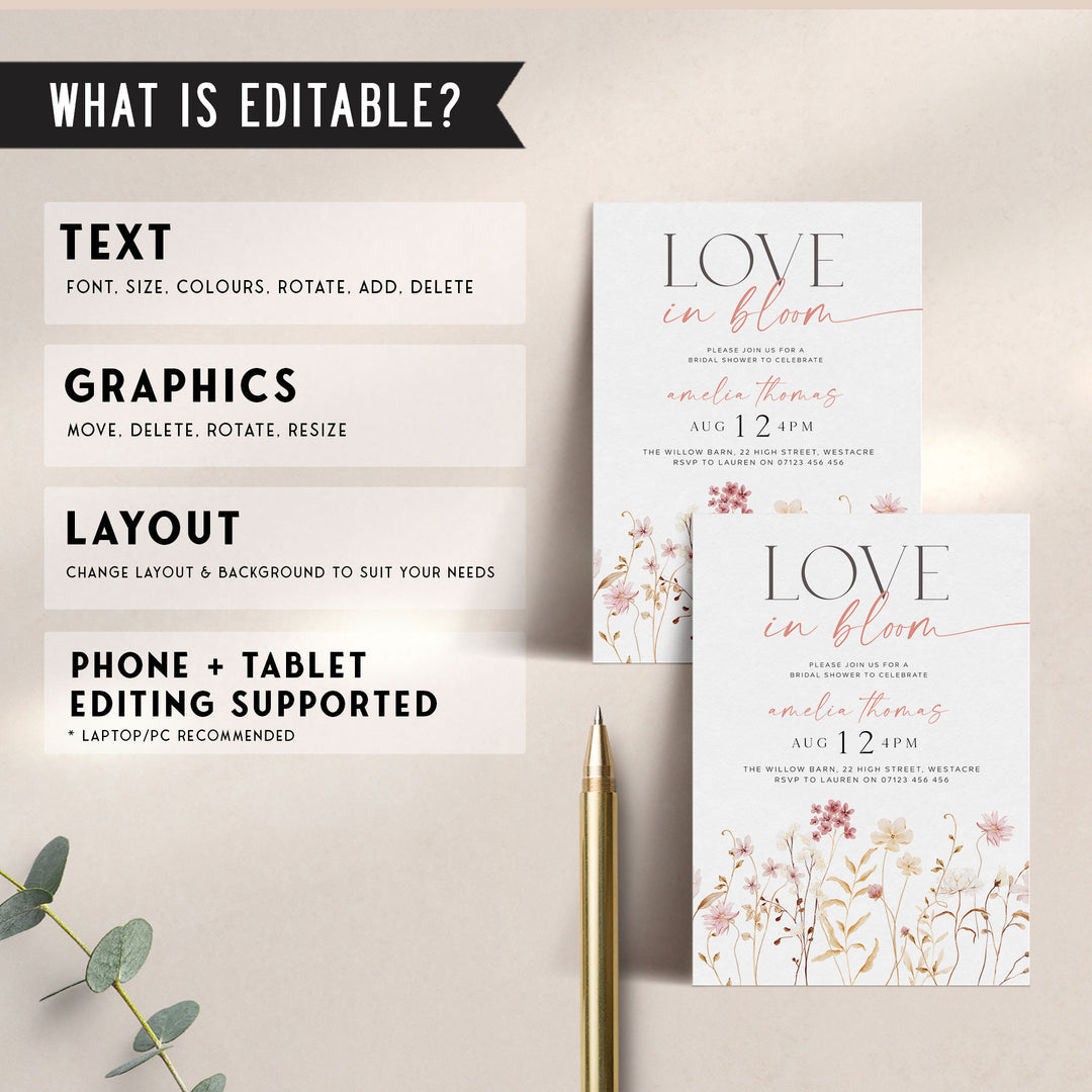 Love In Bloom Boho Invitation