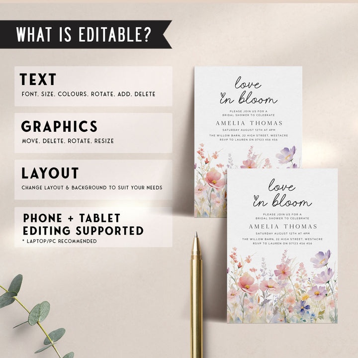 Love In Bloom Shower Meadow Invitation