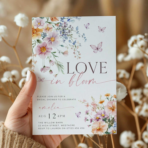 Love In Bloom bridal shower invitation