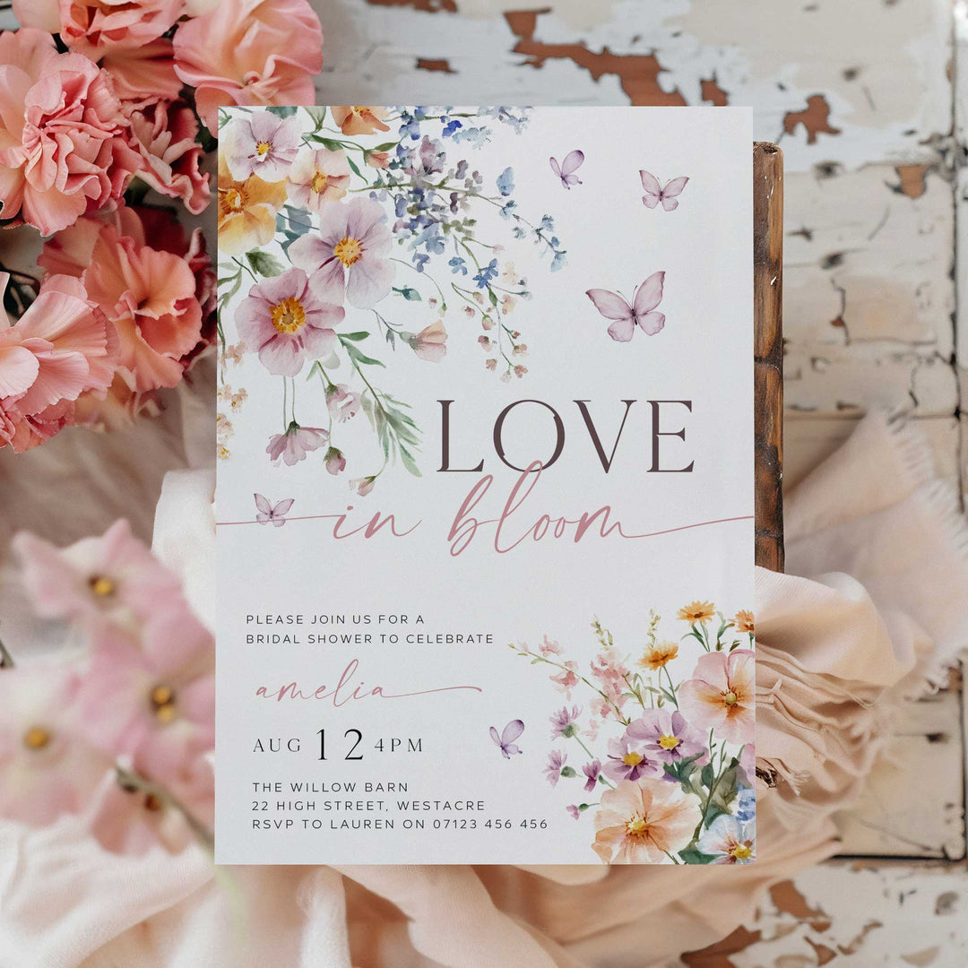 Love In Bloom bridal shower invitation