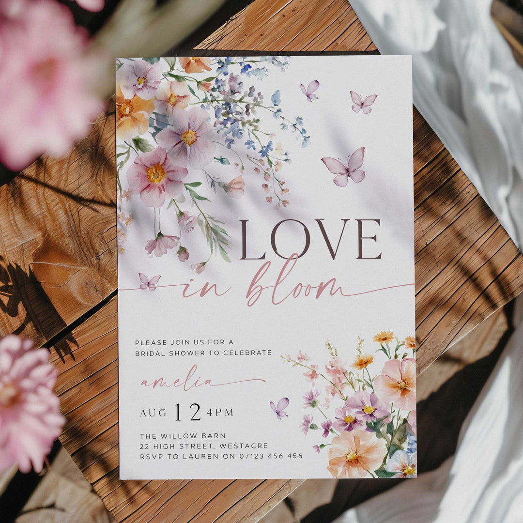 Love In Bloom bridal shower invitation