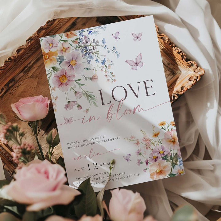 Love In Bloom bridal shower invitation