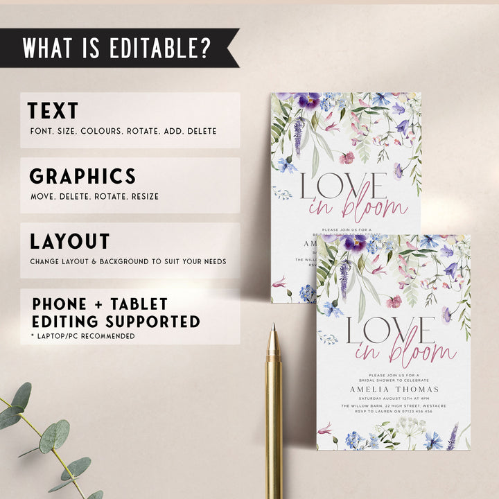 Love In Bloom Shower Invitation