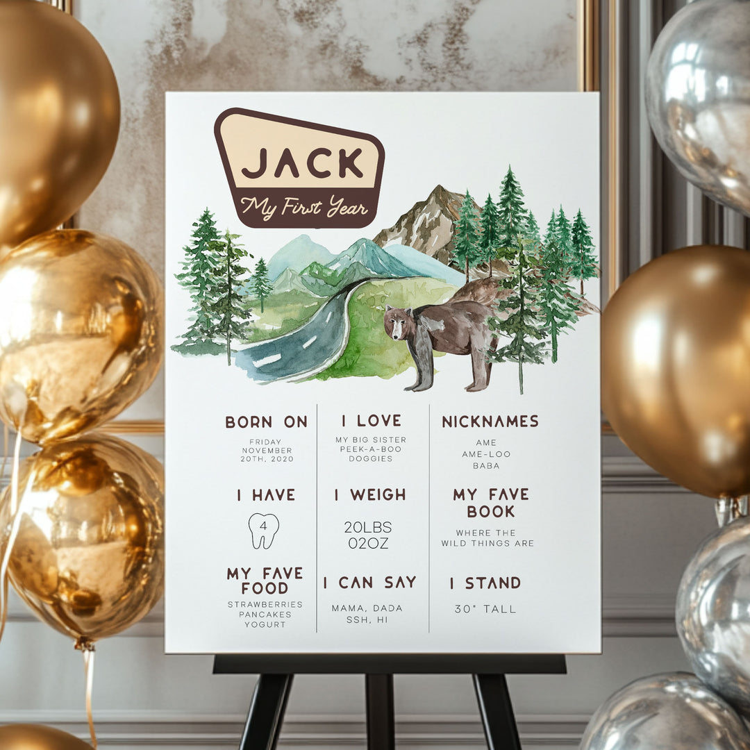 One Happy Camper First Year Watercolour