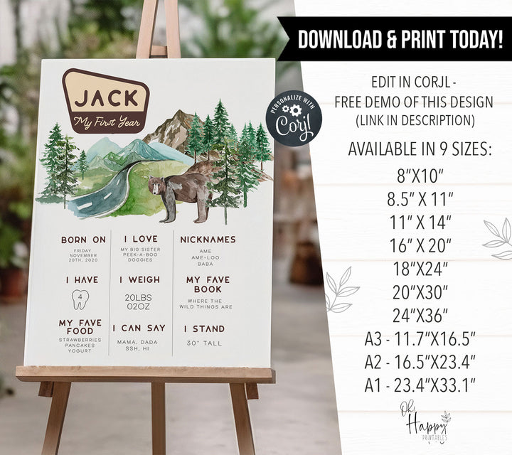 One Happy Camper First Year Watercolour