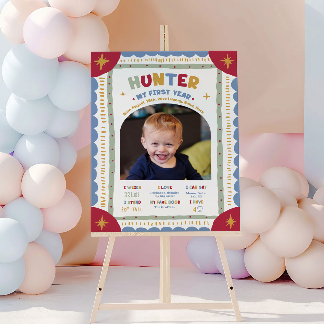 Boho It's Fun To Be One With Photo 1st Birthday Stats