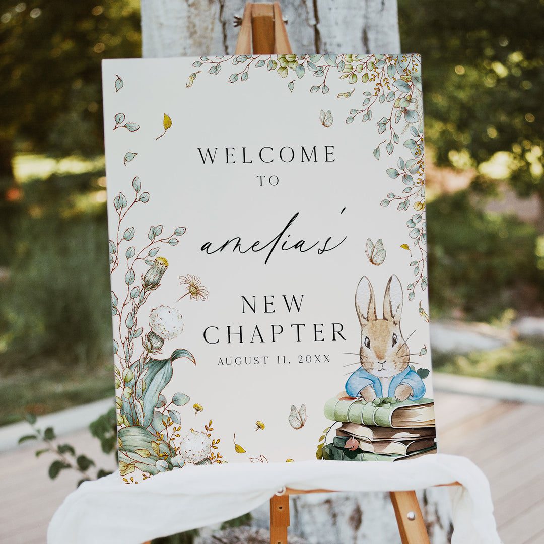 Welcome Comic Rabbit Peter Rabbit Book Welcome Sign Editable Template – OhHappyPrintables