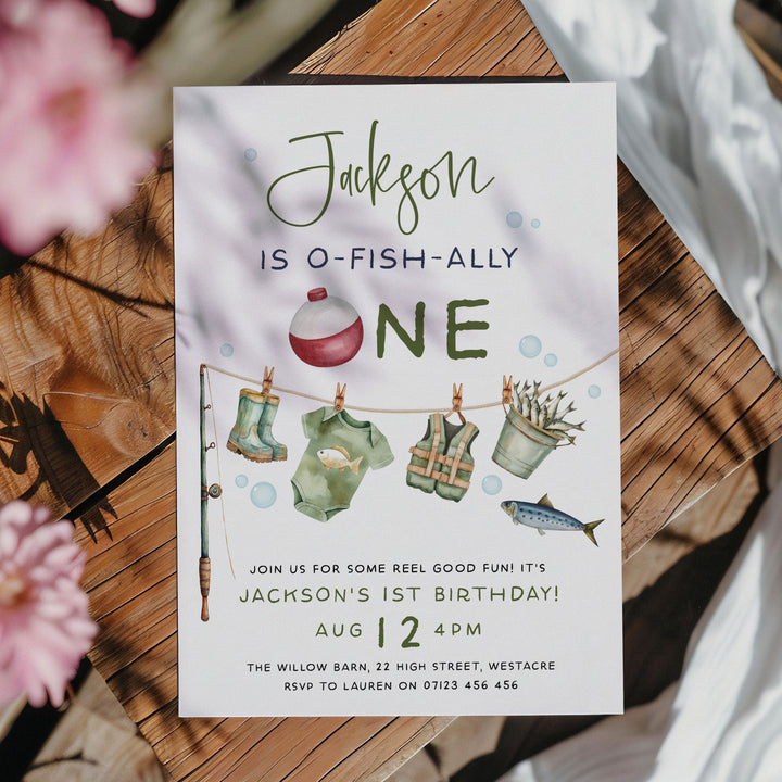 O-Fish-Ally One Editable Invitation