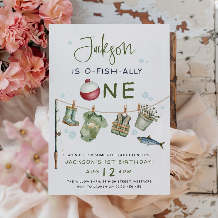 O-Fish-Ally One Editable Invitation