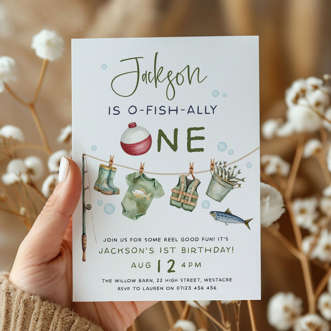 O-Fish-Ally One Editable Invitation