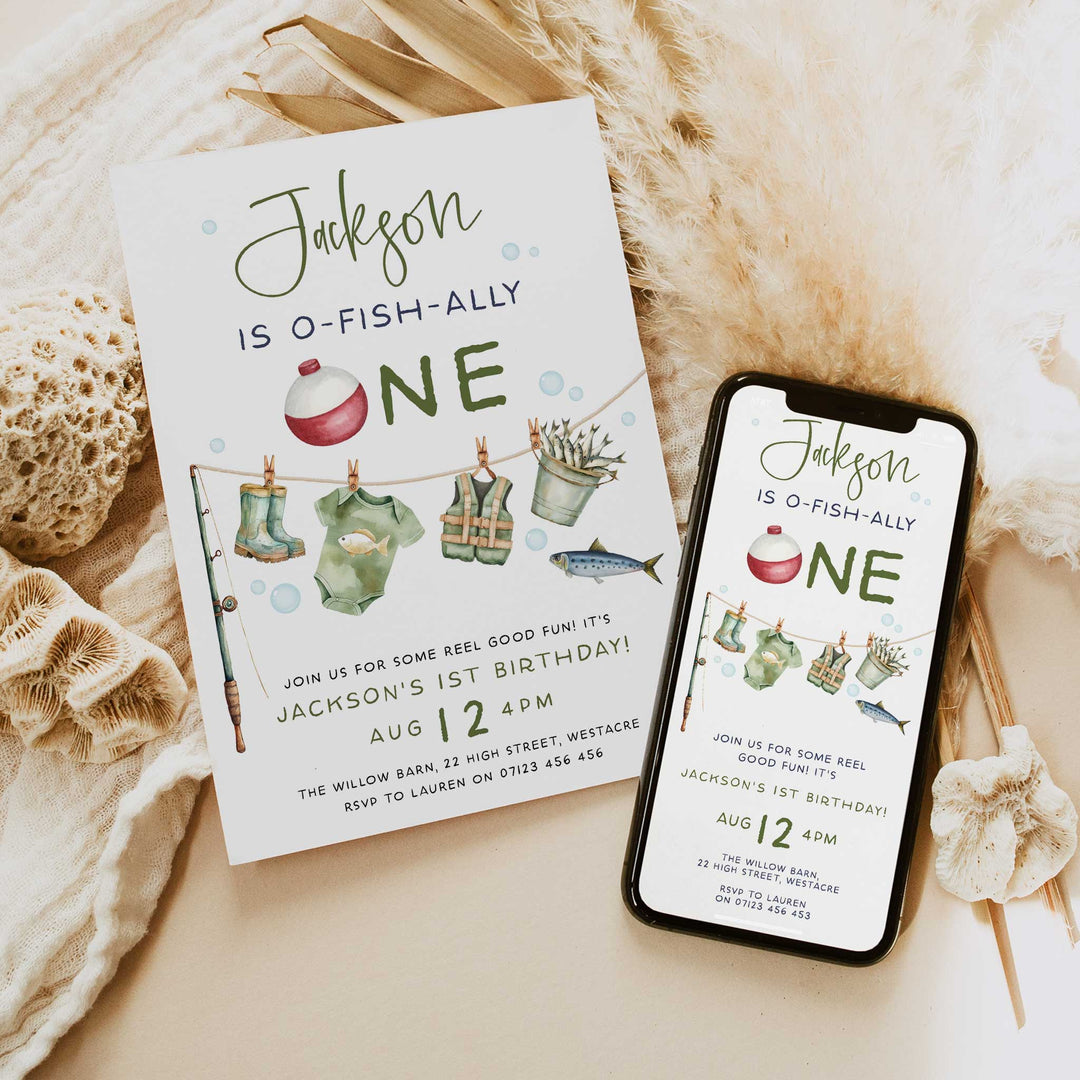 O-Fish-Ally One Editable Invitation