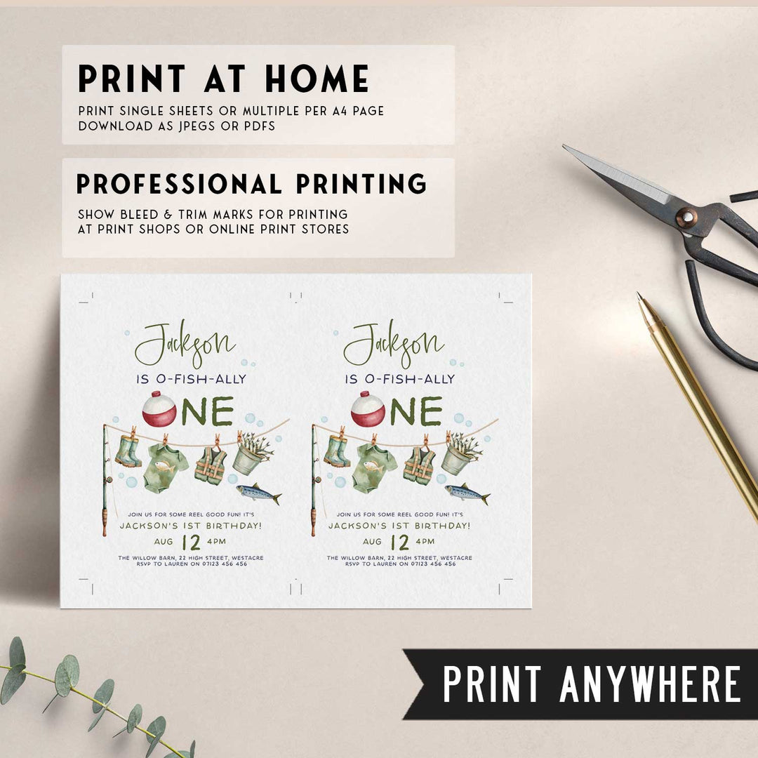 O-Fish-Ally One Editable Invitation