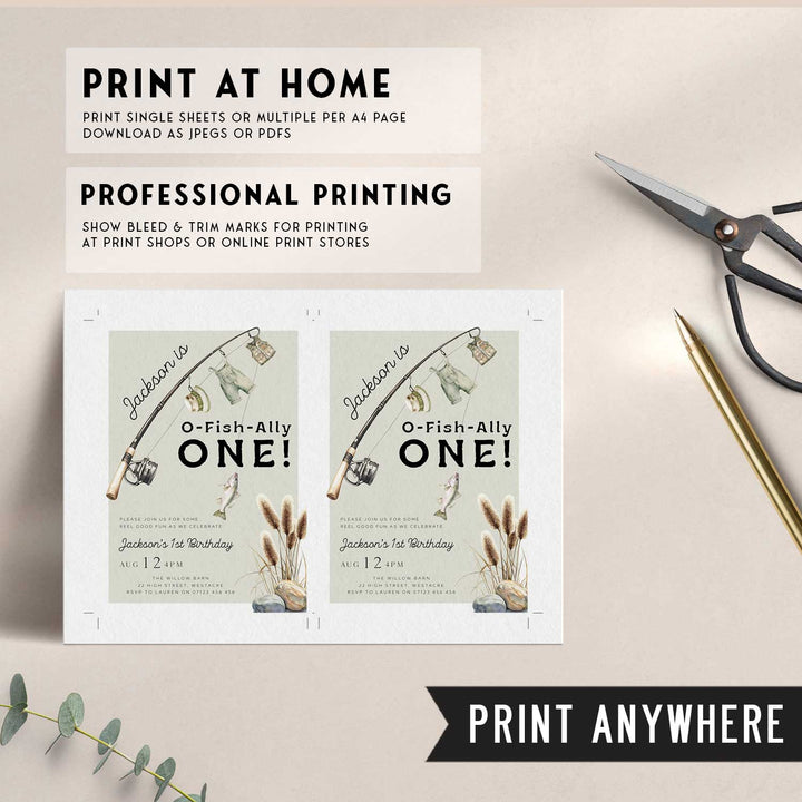 OFishAlly One Editable Invitation