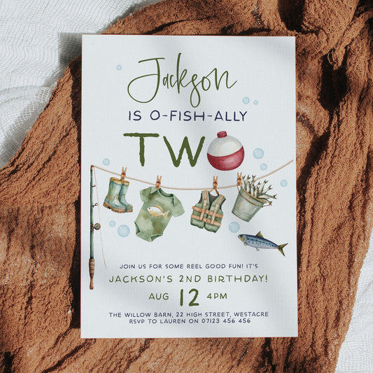 O-Fish-Ally Two Editable Invitation