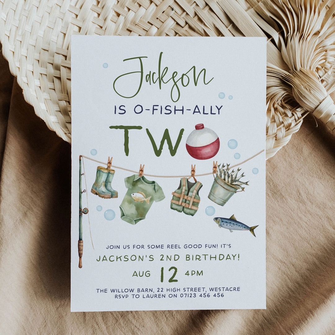 O-Fish-Ally Two Editable Invitation