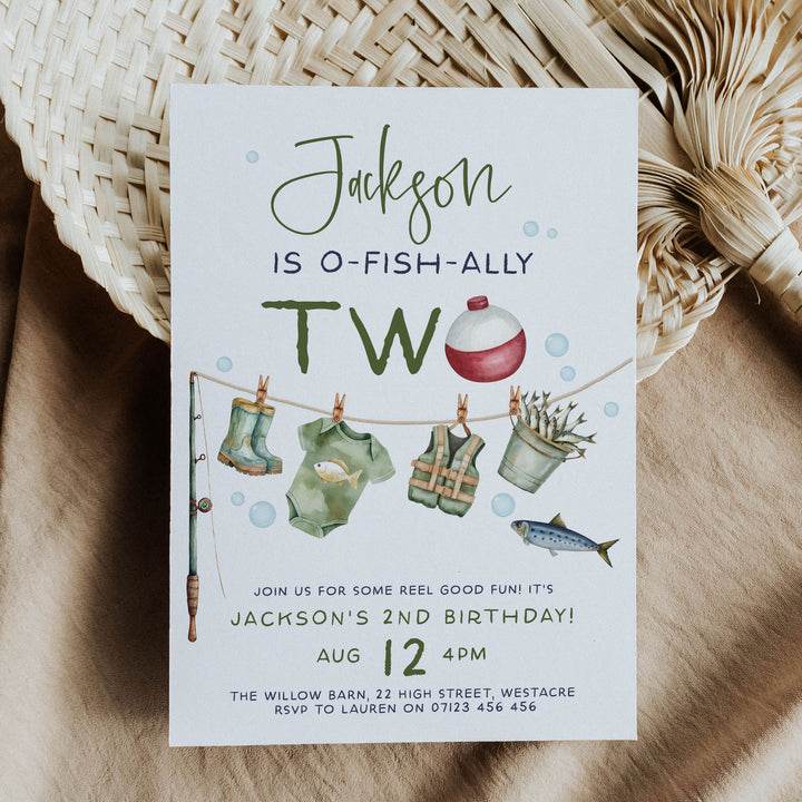 O-Fish-Ally Two Editable Invitation
