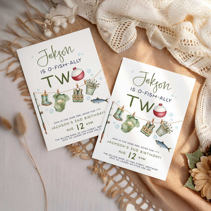 O-Fish-Ally Two Editable Invitation