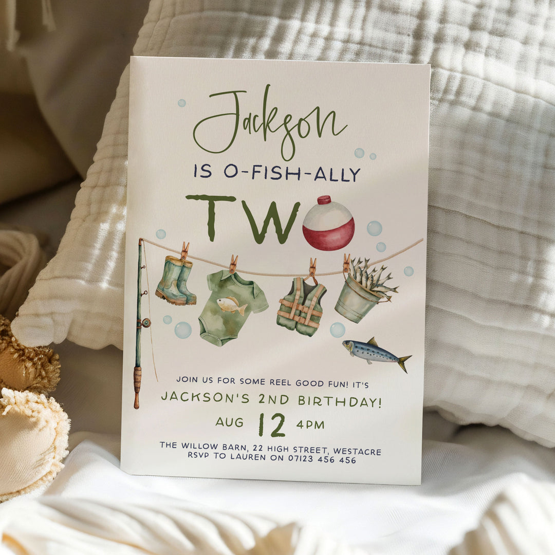 O-Fish-Ally Two Editable Invitation