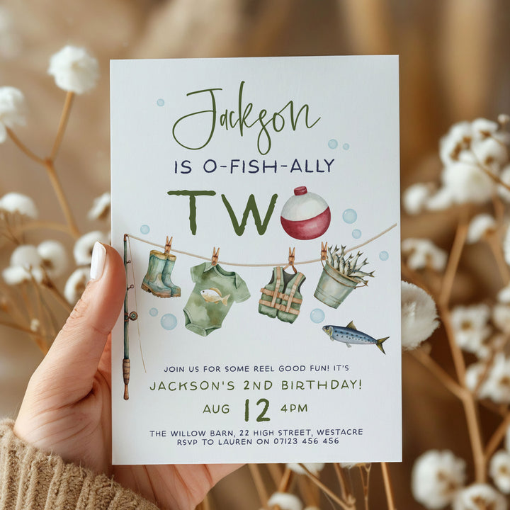 O-Fish-Ally Two Editable Invitation