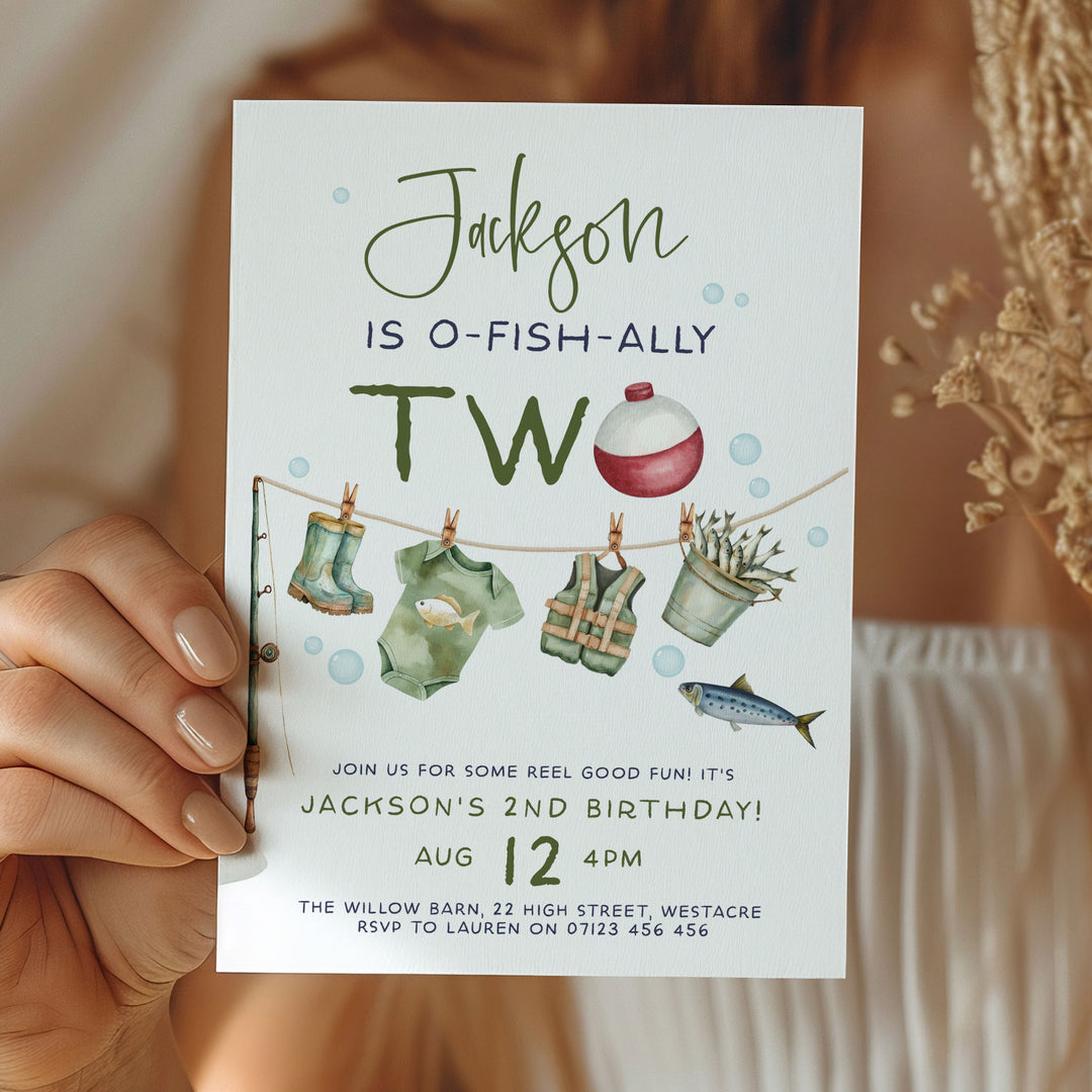 O-Fish-Ally Two Editable Invitation