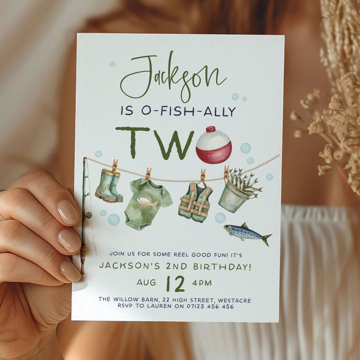 O-Fish-Ally Two Editable Invitation