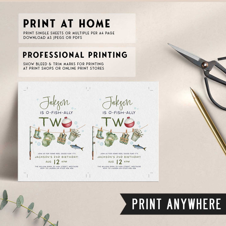 O-Fish-Ally Two Editable Invitation