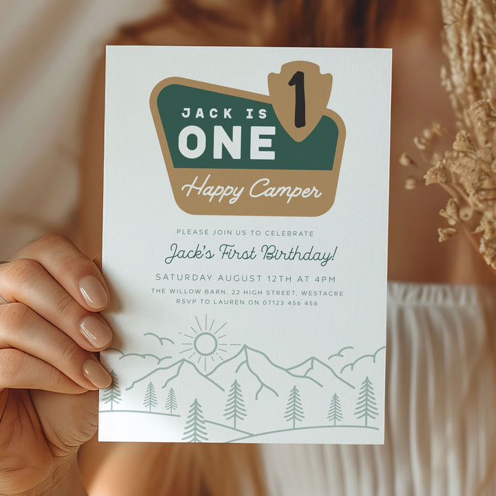 One Happy Camper Invitation