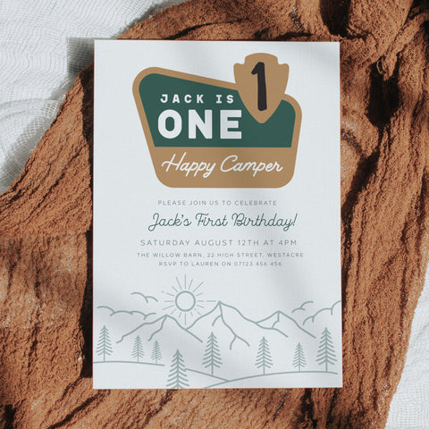 One Happy Camper Invitation