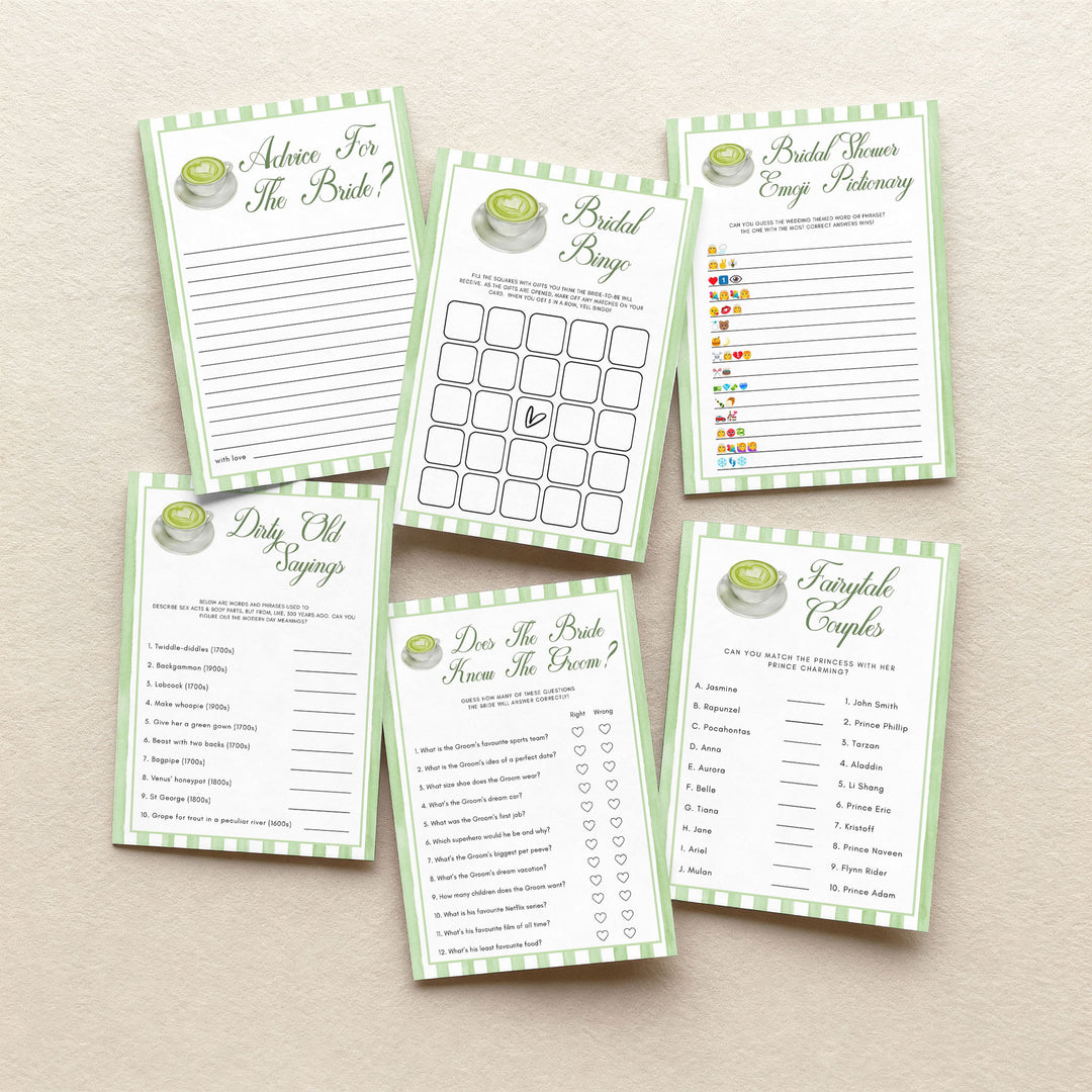 100 Editable Her Perfect Matcha Bridal Games