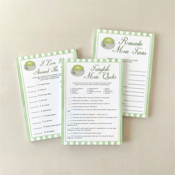 100 Editable Her Perfect Matcha Bridal Games