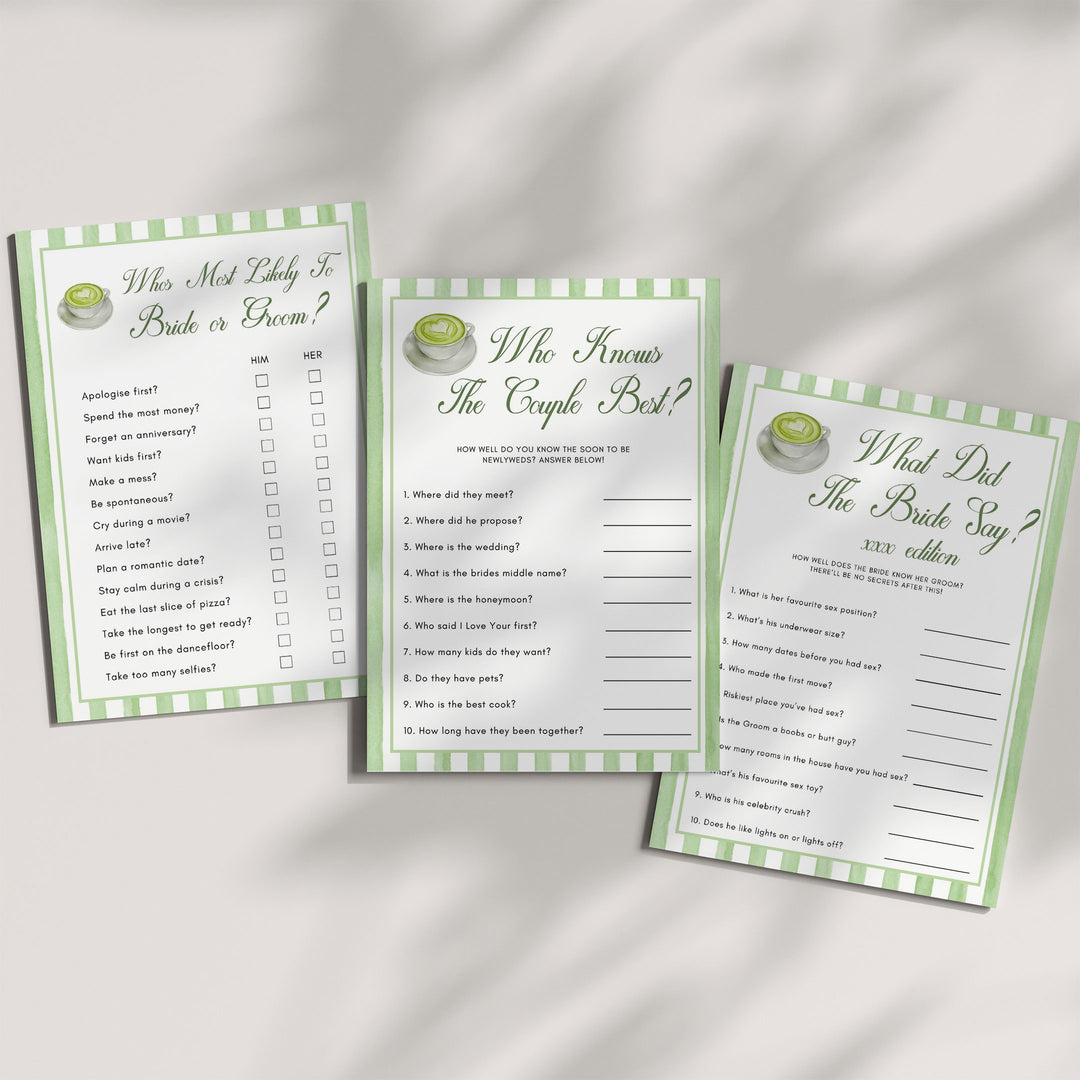 100 Editable Her Perfect Matcha Bridal Games
