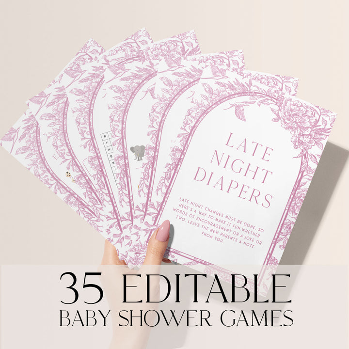 Chinoiserie Pink Baby Shower Games