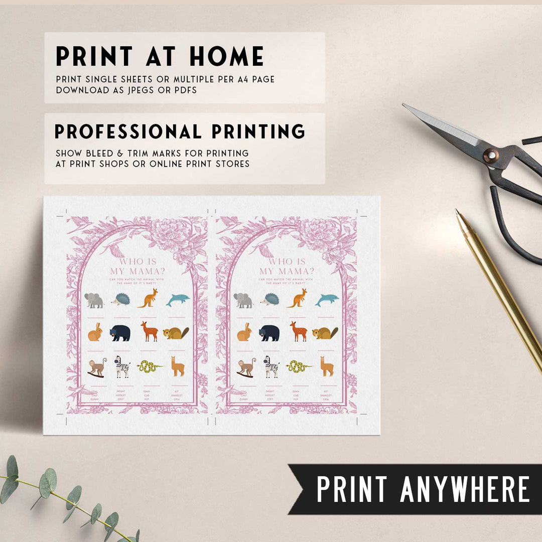 Chinoiserie Pink Baby Shower Games