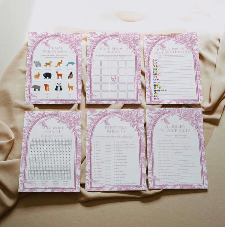 Chinoiserie Pink Baby Shower Games