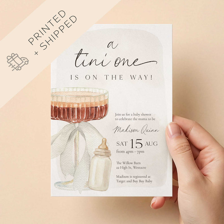 A Tini Baby Shower Watercolor Printed Invitation