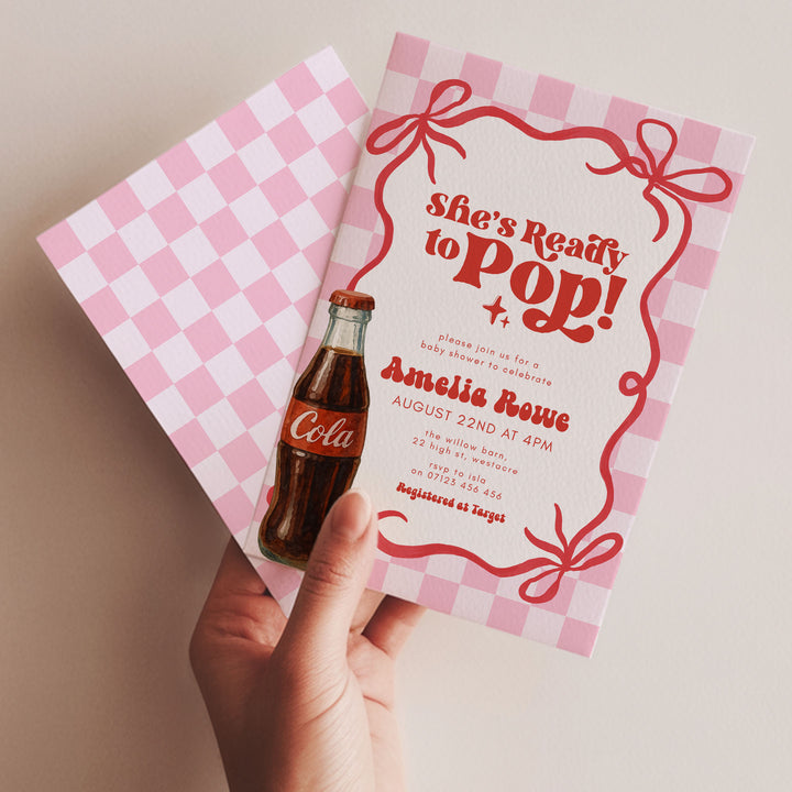 Pink Retro Soda Ready To Pop Invitation