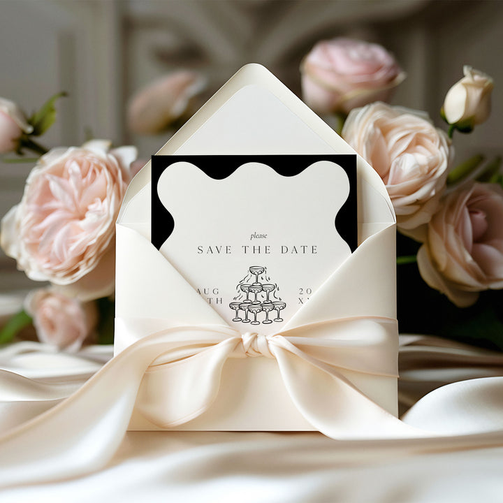 Black Elegant Save The Date