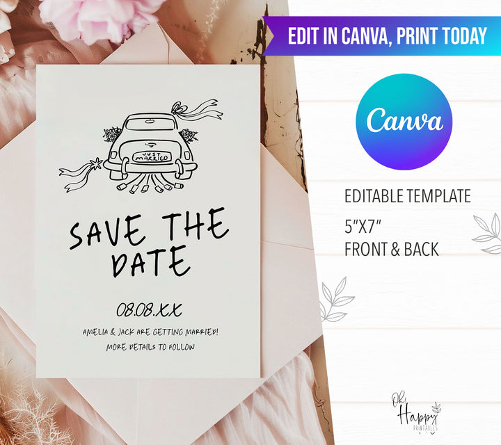 Wedding Car Save The Date